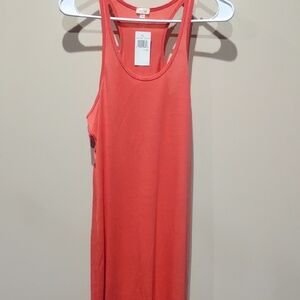 Tank Top Dress, Swim, Bathing Suit, Beach Cover,  Coral, M